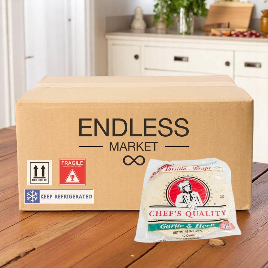 Chef's Quality - 12" Garlic & Herb Wraps - 12 Count- Case of 6- 1 Case