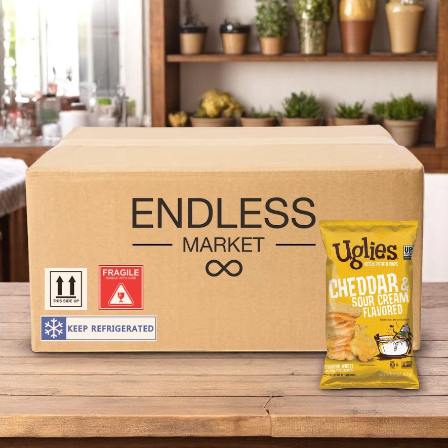 Ugliest Kettle Cooked Potato Chips Cheddar Sour Cream- 24 Packs (2 Oz Each)- 1 Case