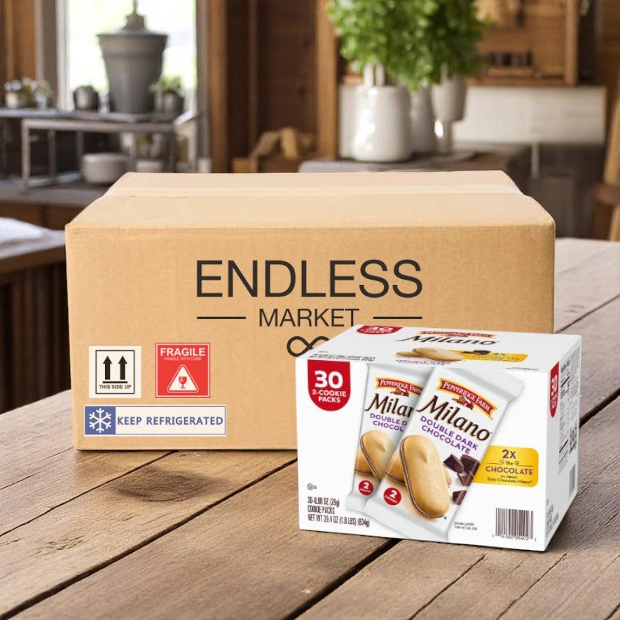 Pepperidge Farm Milano Cookies, Double Dark Chocolate, 0.98 oz, 30 count-1 Case