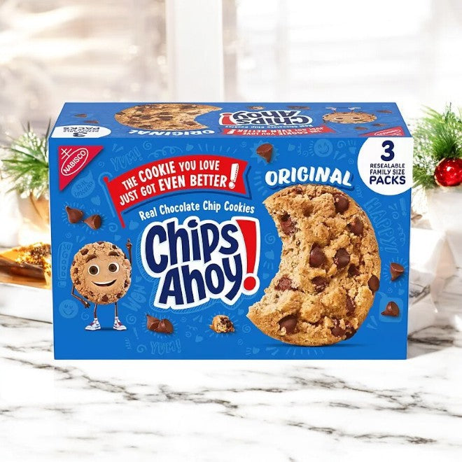 Chips Ahoy Chocolate Chip Cookies Family SIze- 3 Pack- 1 Case