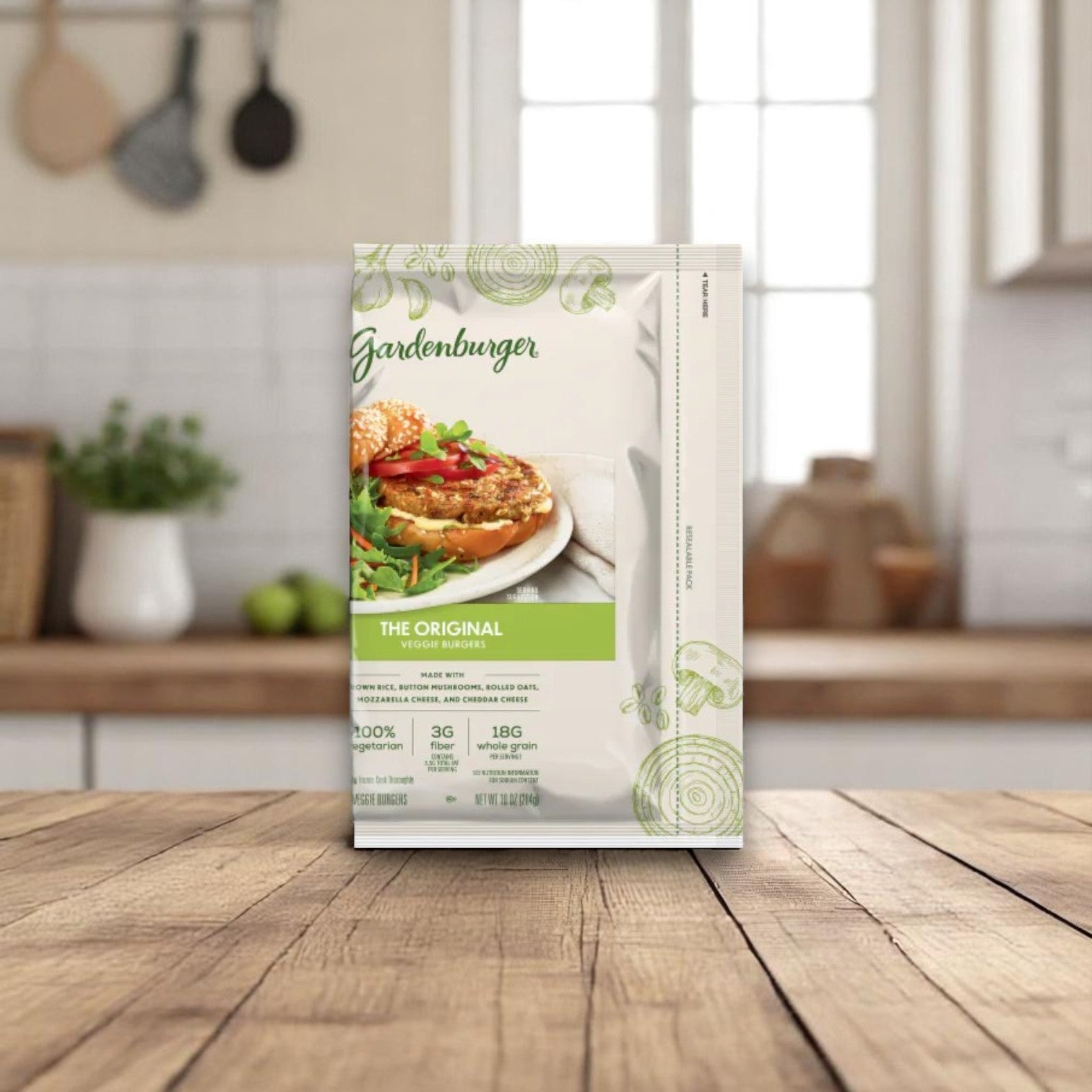 Garden Burger Veggie Burgers – 12 Count Packs, Case of 4 Packs (48 Patties Total)