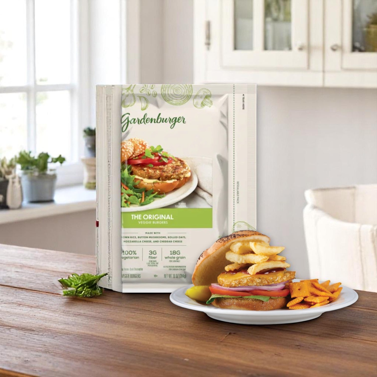 Garden Burger Veggie Burgers – 12 Count Packs, Case of 4 Packs (48 Patties Total)