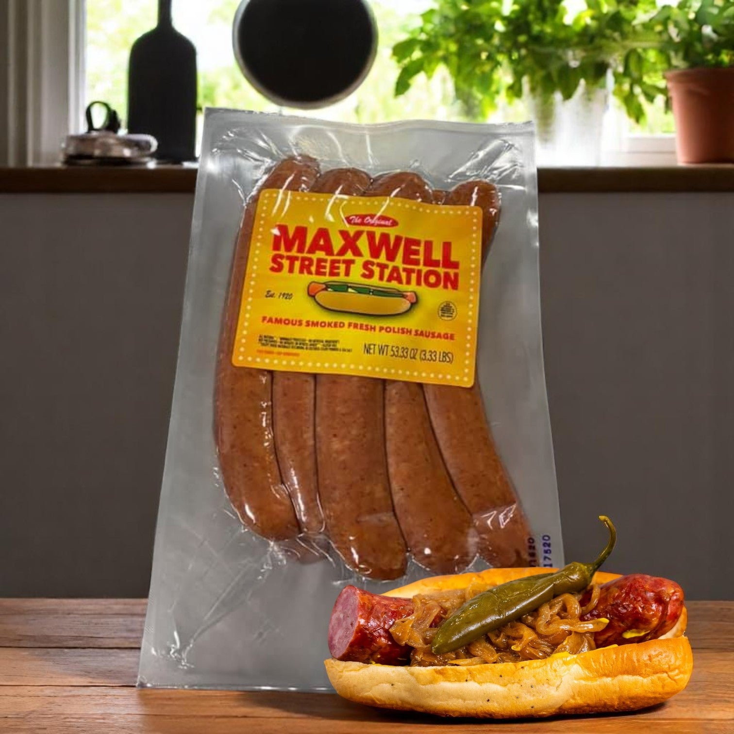 Maxwell Street Station Famous Smoked Fresh Polish Sausage, 53.33 oz.