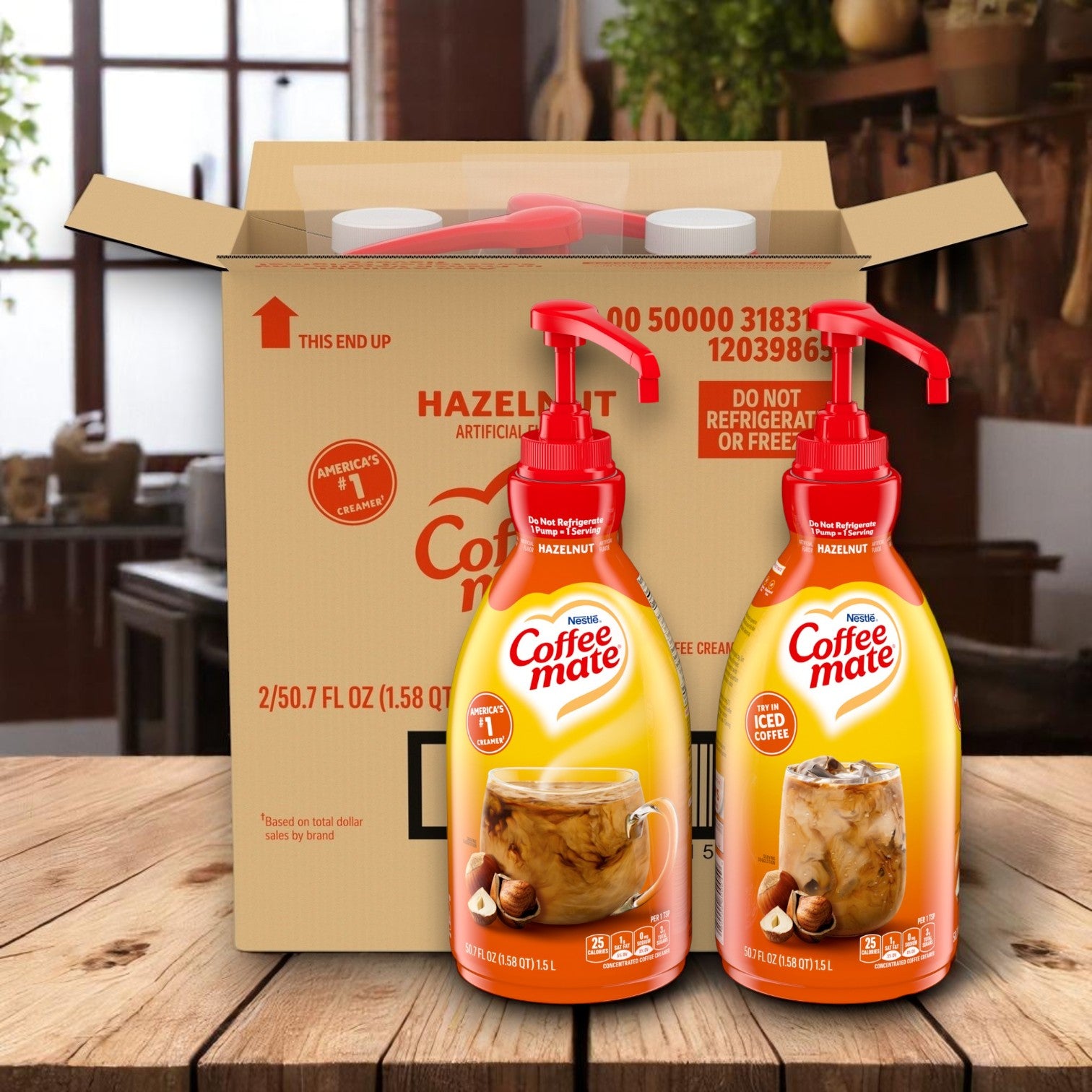 Coffee Mate Hazelnut Liquid Creamer – 2 Pump Bottles (1.5L Each)