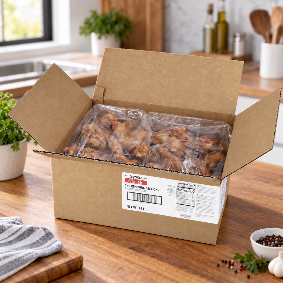 Roasted Pre-Cooked Chicken Wings β Medium, 3-Pack (5 lb Each, 15 lb Total)