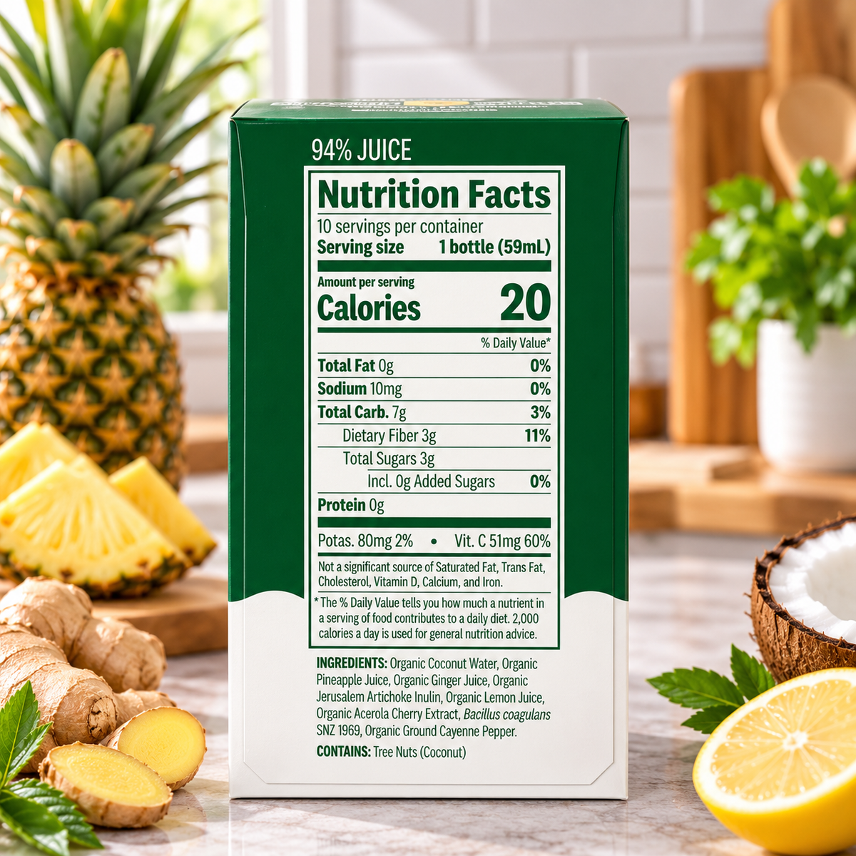 Suja Organic Digestion Wellness Shots – 3 COUNT (30 Bottles , 2 fl oz)