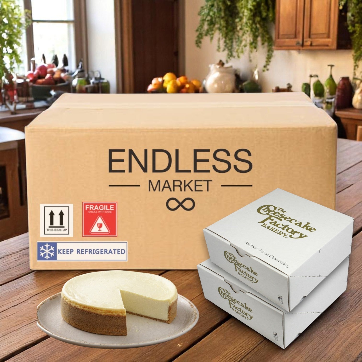 The Cheesecake Factory Bakery – Classic Plain Cheesecake – 2/10" – 14 Slices