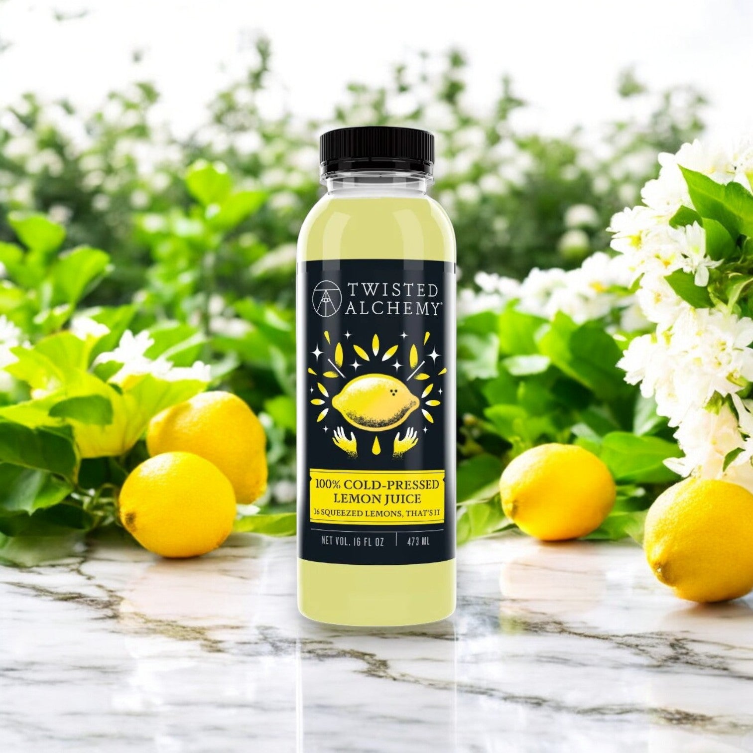 Twisted Alchemy 100% Cold Pressed Eureka Lemon Juice – 12 x 16 oz Case