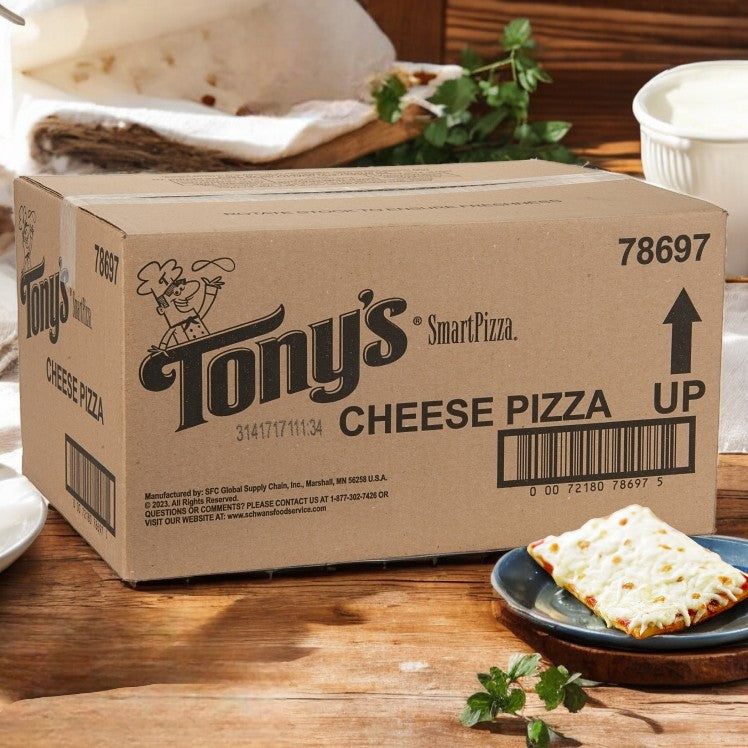 Tony's Cheese Pizza – 100% Mozzarella SmartPizza, Whole Grain (Frozen) 96 Pizza, 4.5 oz Each