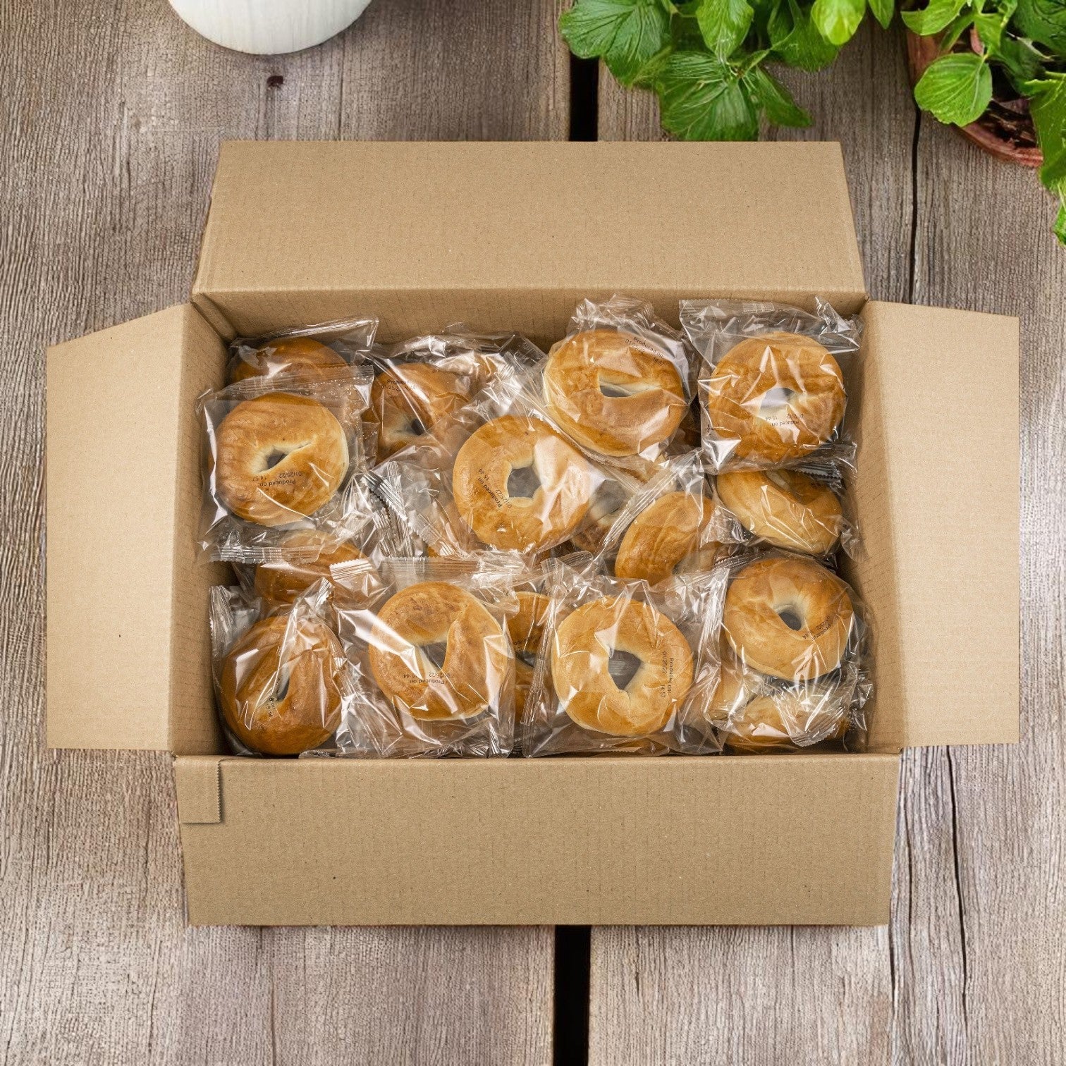 Baker’s Source Classic – Plain Bagels Individually Wrapped | Pre-Sliced | 3 oz Each | 60 Count Case