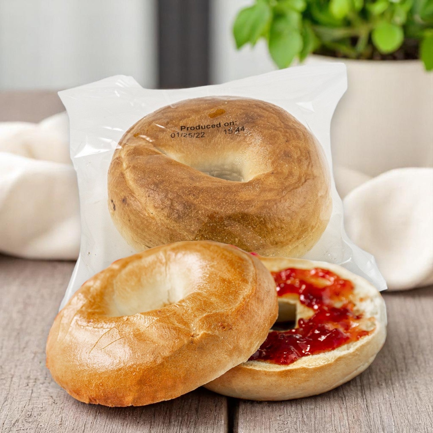 Baker’s Source Classic – Plain Bagels Individually Wrapped | Pre-Sliced | 3 oz Each | 60 Count Case