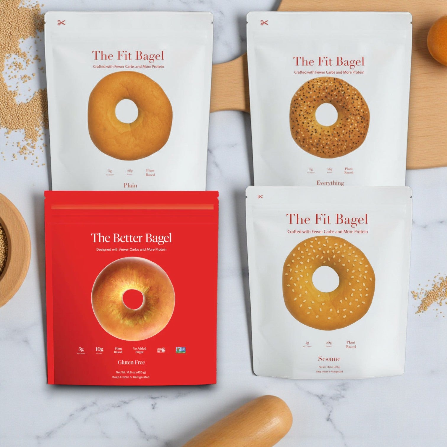 Better Bagels & The Fit Bagels- 4 Combo Bagel Pack! 16 Total Bagels!