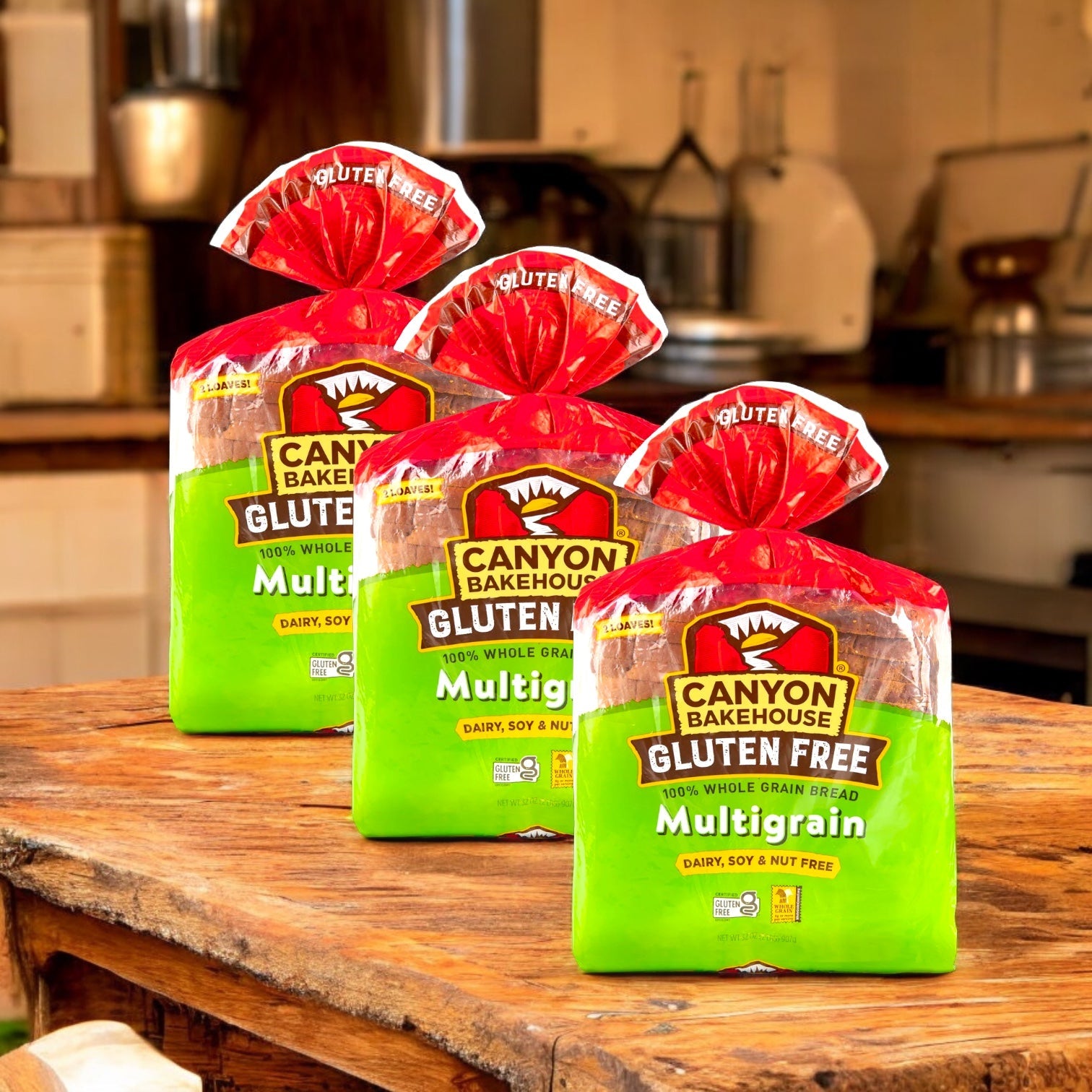 Canyon Bakehouse Gluten Free Multigrain Bread, 3 Pack