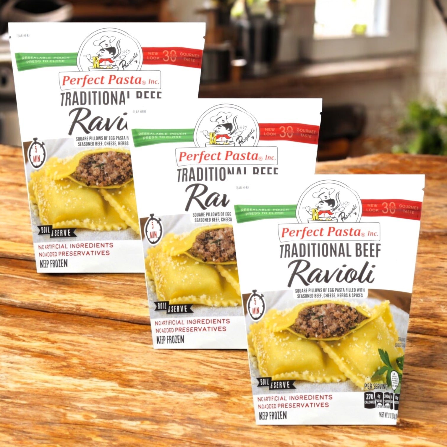 Perfect Pasta Traditional Beef Ravioli , 3 Pack