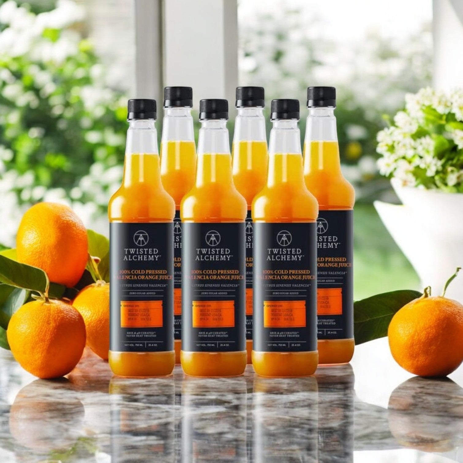 Twisted Alchemy Valencia Orange Juice – Fresh Cold Pressed, 6 x 750ml Bottles