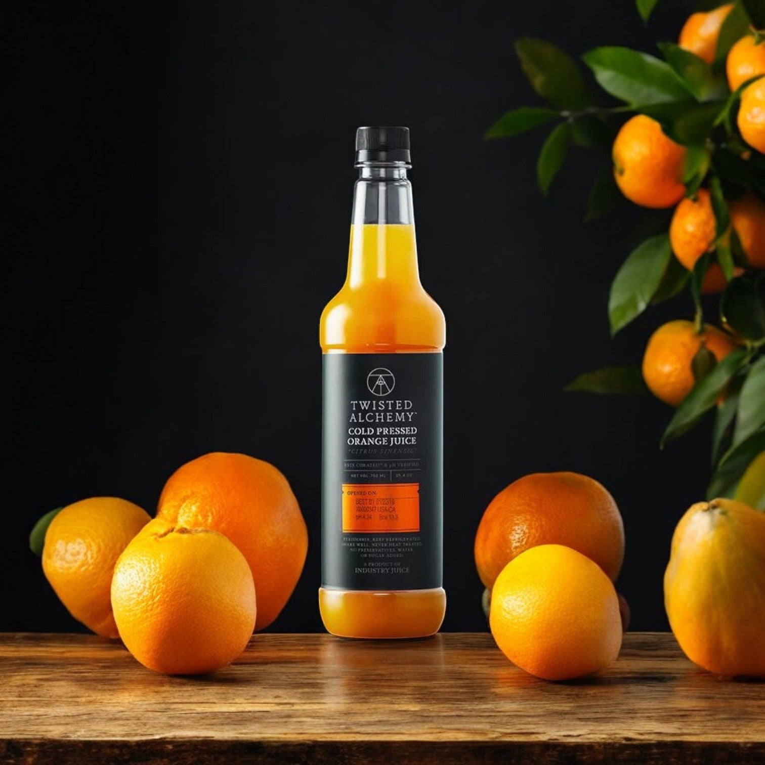Twisted Alchemy, 100% Valencia Orange Juice Fresh Cold Pressed, 25.4 oz.