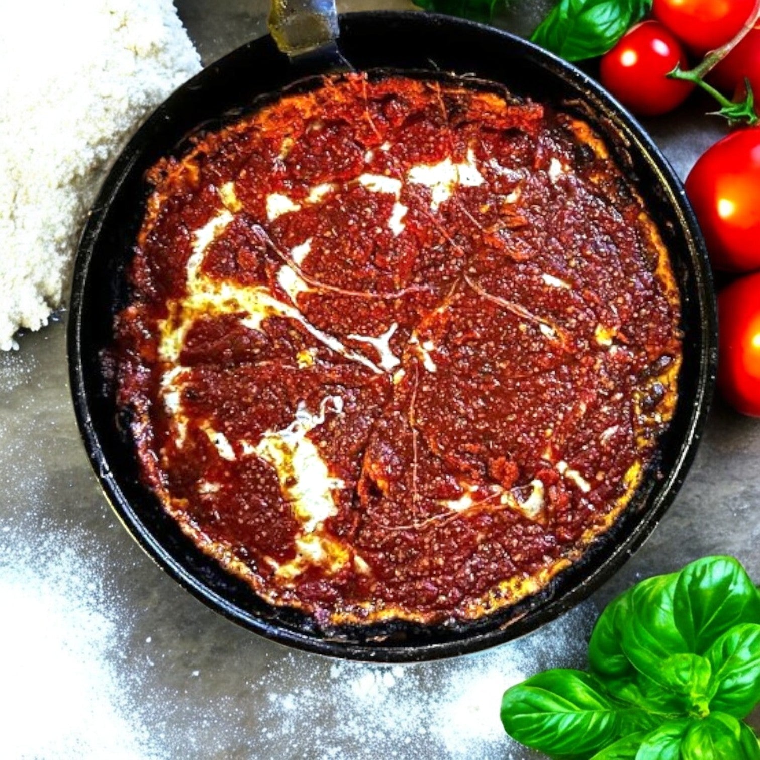 Pequods Pizza, Cheese Deep Dish 2" tall