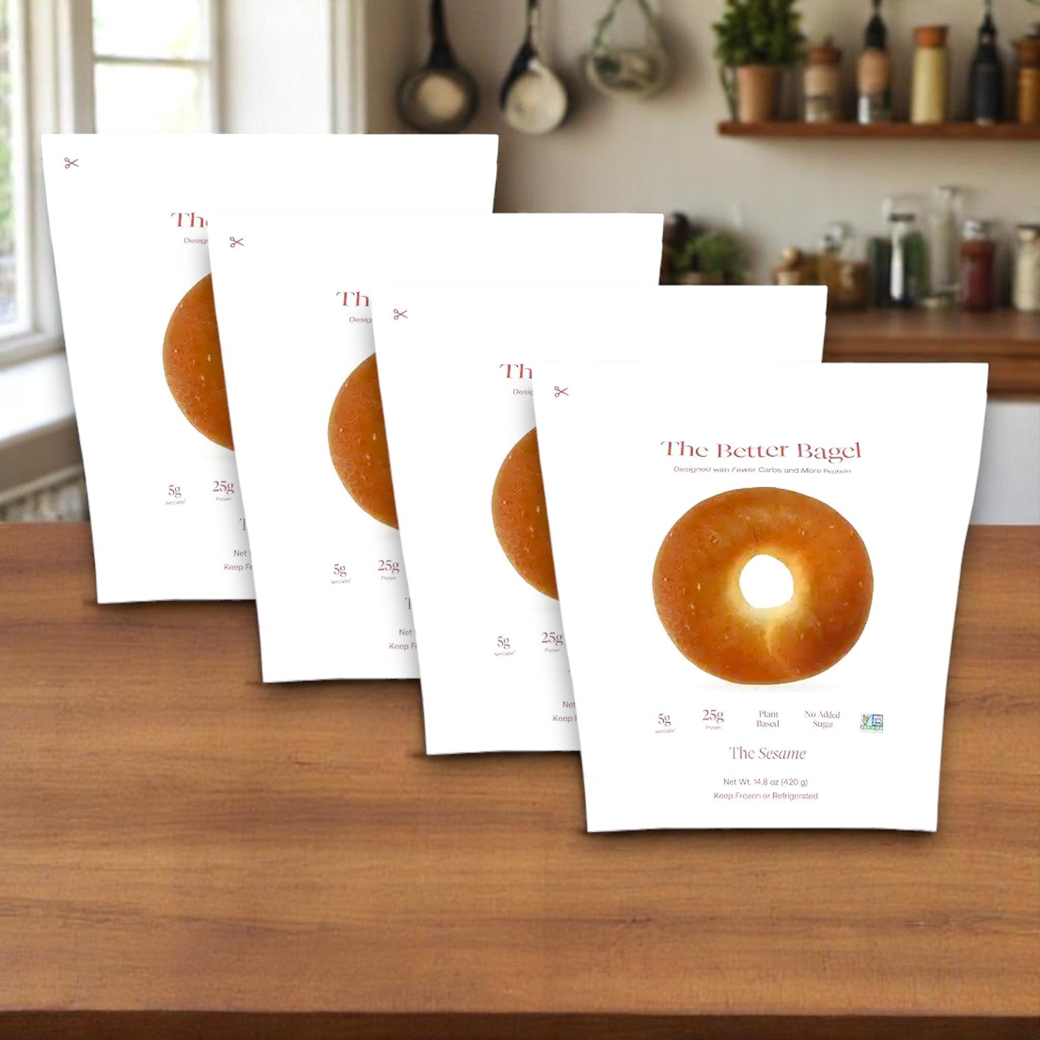 BetterBrand, The Better Bagel – Sesame Style (4 Bags, 16 Bagels Total) In Stock- Ready to Ship!!