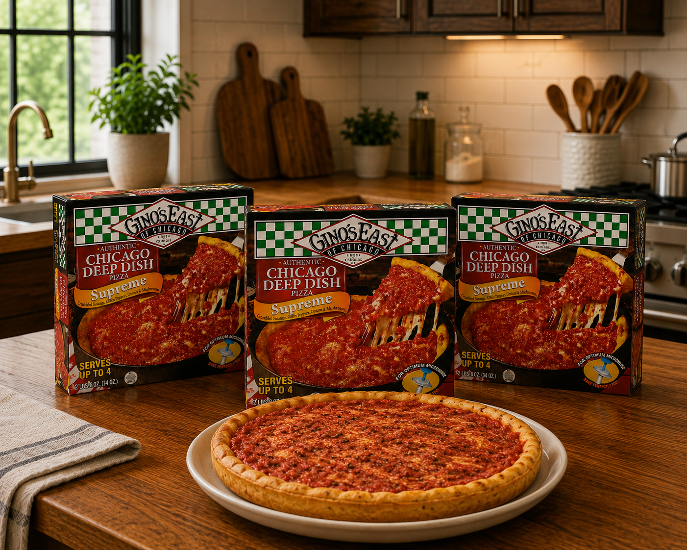 Gino's East Tavern Style Gino's Supreme Pizza, 21.5 oz, 3 Count