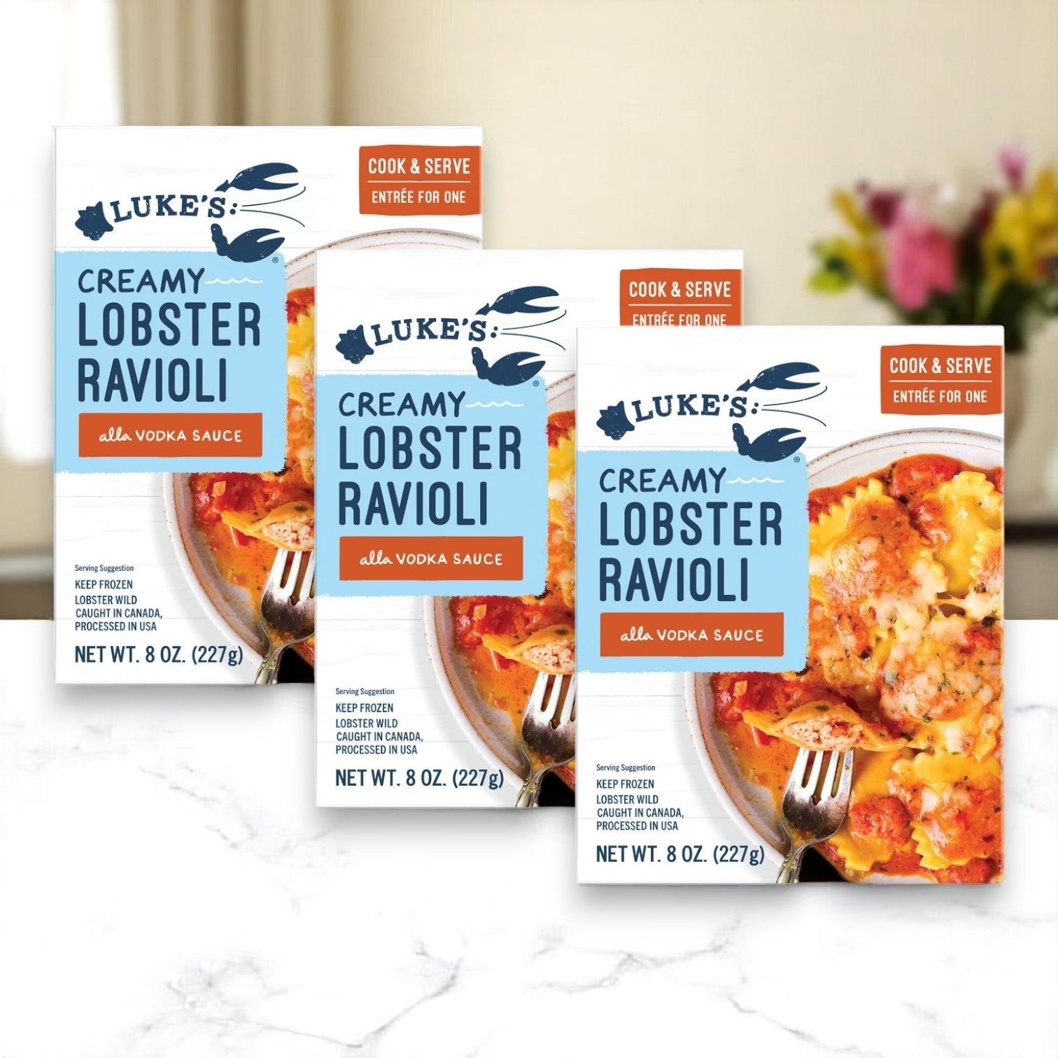 Luke's Lobster Ravioli in Vodka Sauce – 3-Pack (8 oz Each)