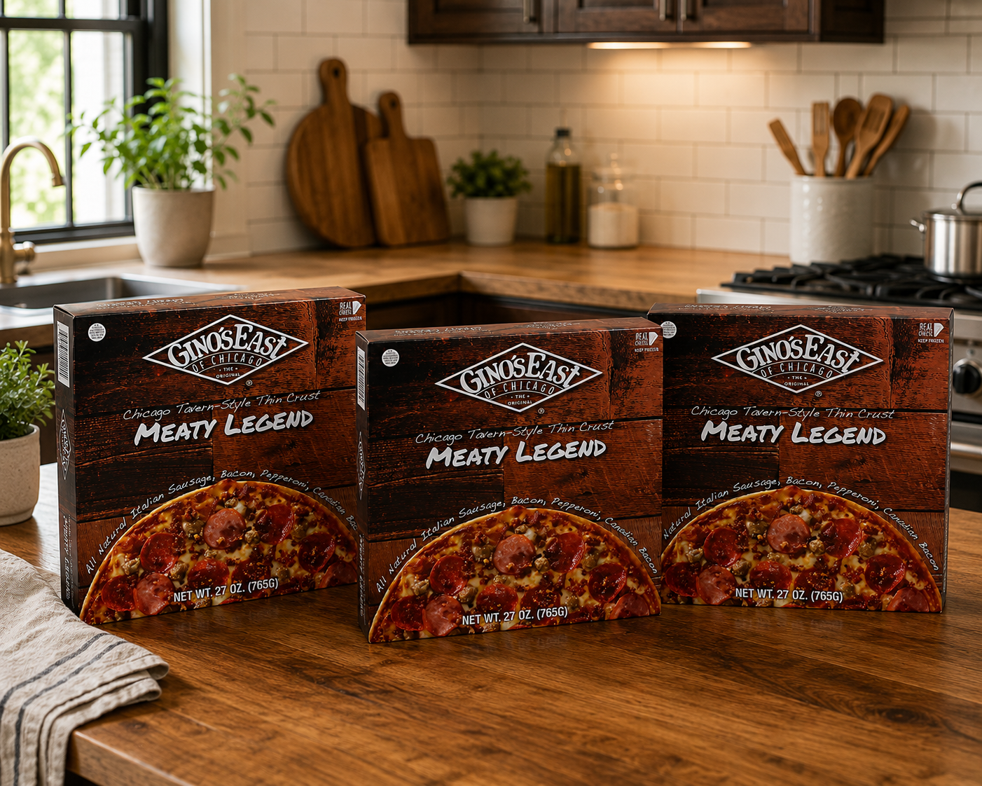 Gino’s East Tavern Style Meaty Legend Pizza, 20 oz, 3 Count