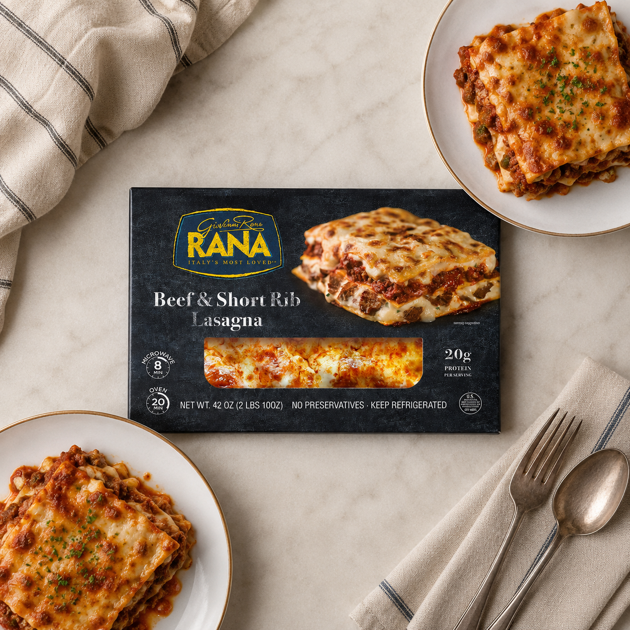 Giovanni Rana Beef and Short Rib Lasagna, 42 oz, 3 Count