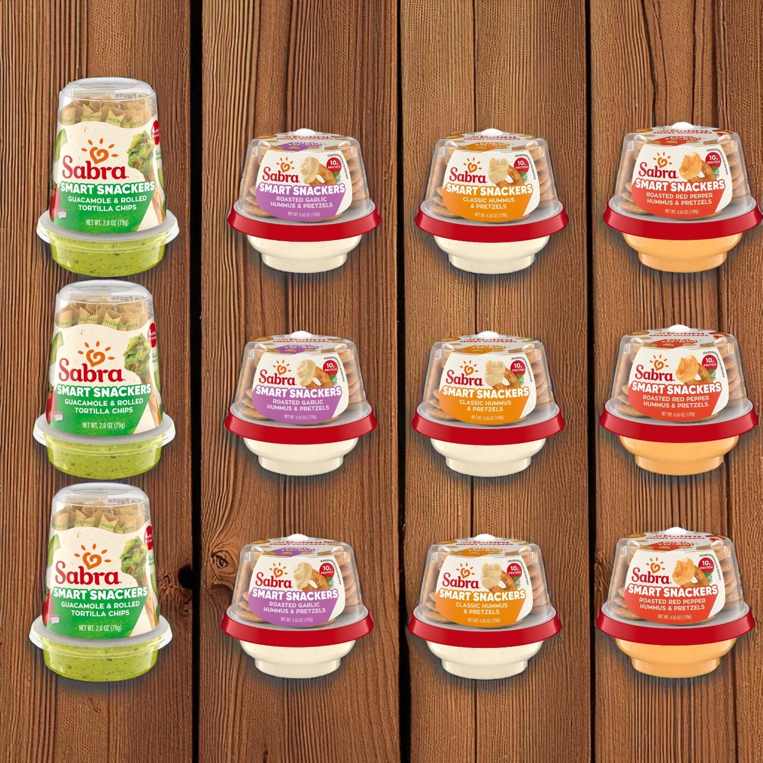 Sabra Box – Flavor-Packed Hummus & Guacamole Kit- 12 Assorted Sabra Cups!!