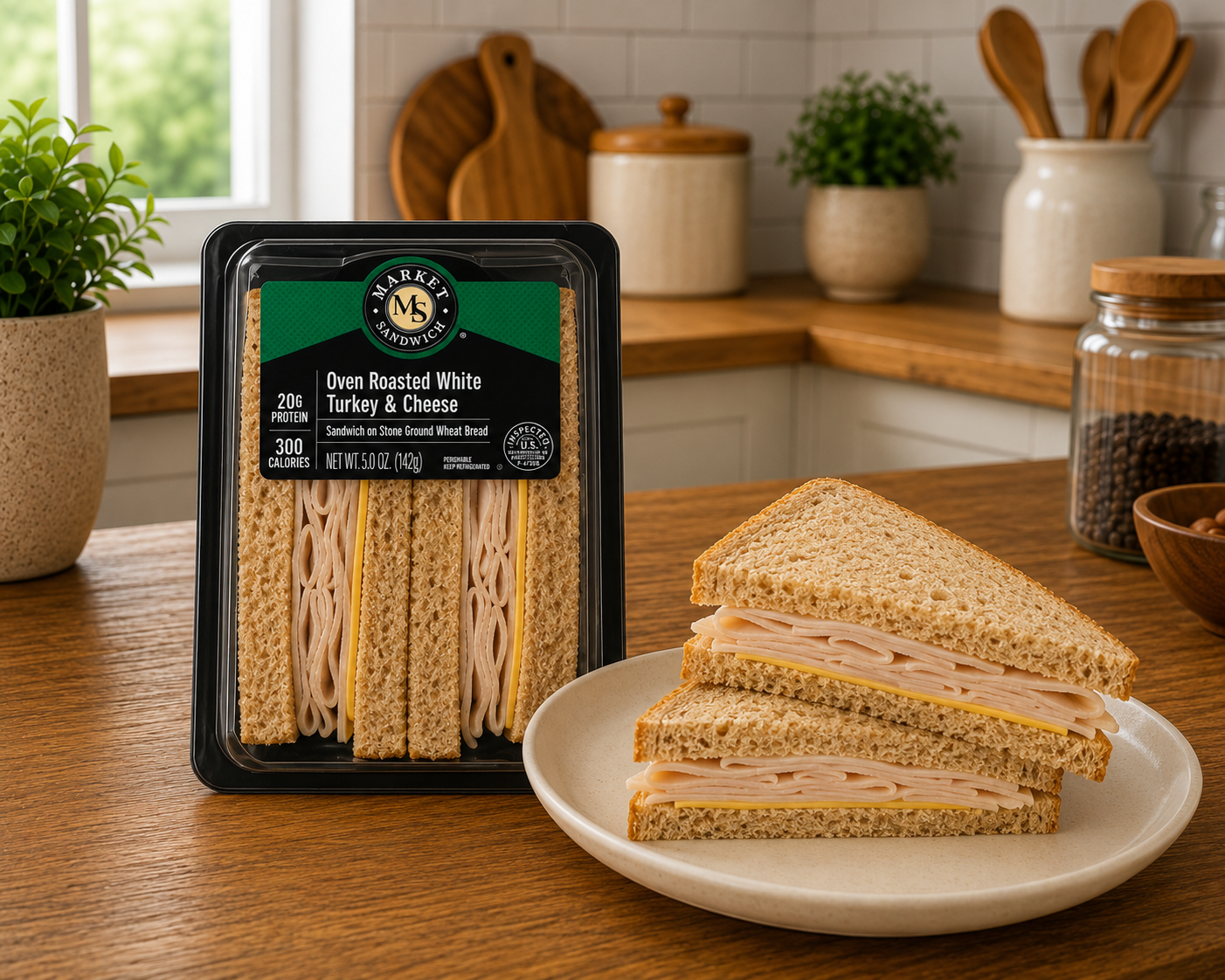 Oven Roasted Turkey & Cheese Mega Sandwich Wedge – 5 oz Each, 10 Sandwiches per Case