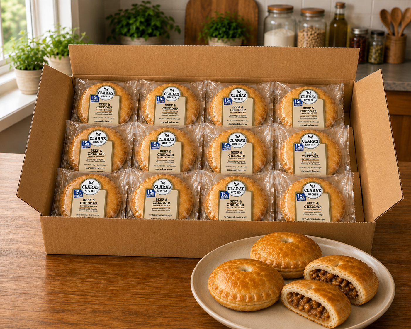 Clara's Kitchen Beef & Cheddar Handpie – 6 oz. -12 A Case