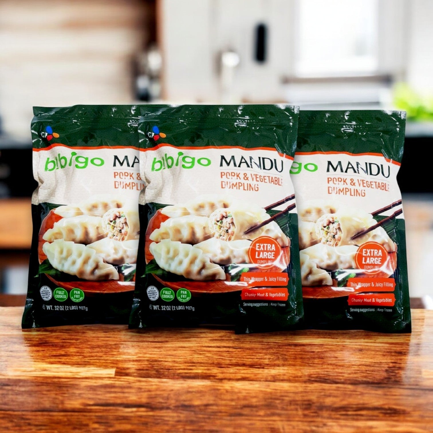Bibigo Mandu Pork & Vegetable Dumpling | 32 oz, 3 Packs