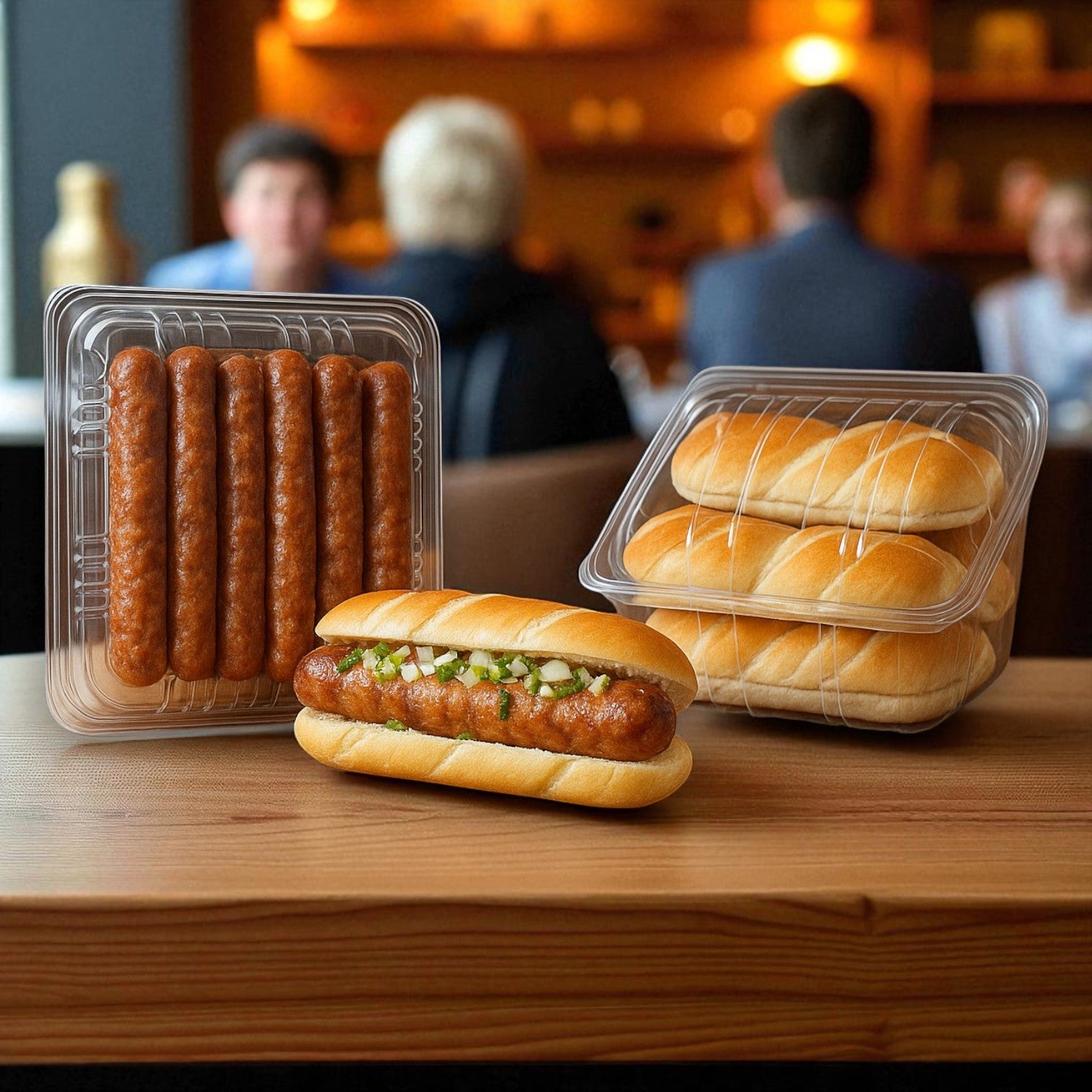 Johnsonville Precooked Bratwurst & Sysco Classic Hinged Bun 40-Count Kit