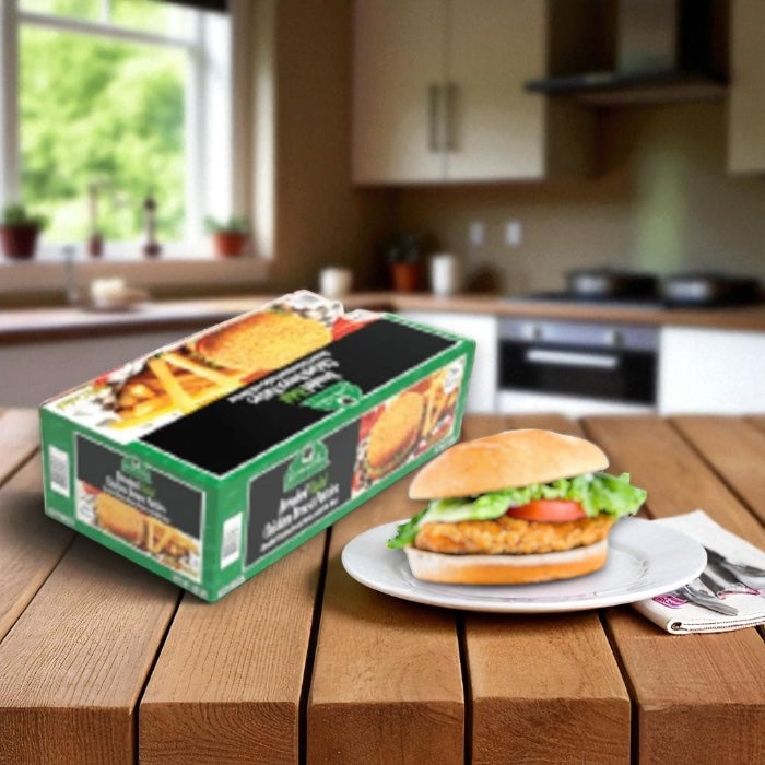 Breaded Halal Chicken Breast Patties, Fully Cooked - 10 lbs