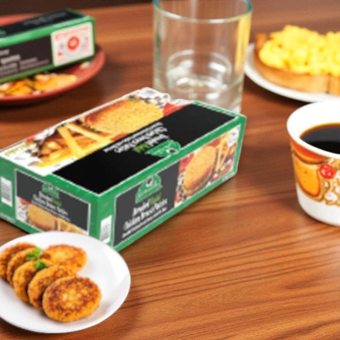 Breaded Halal Chicken Breast Patties, Fully Cooked - 10 lbs