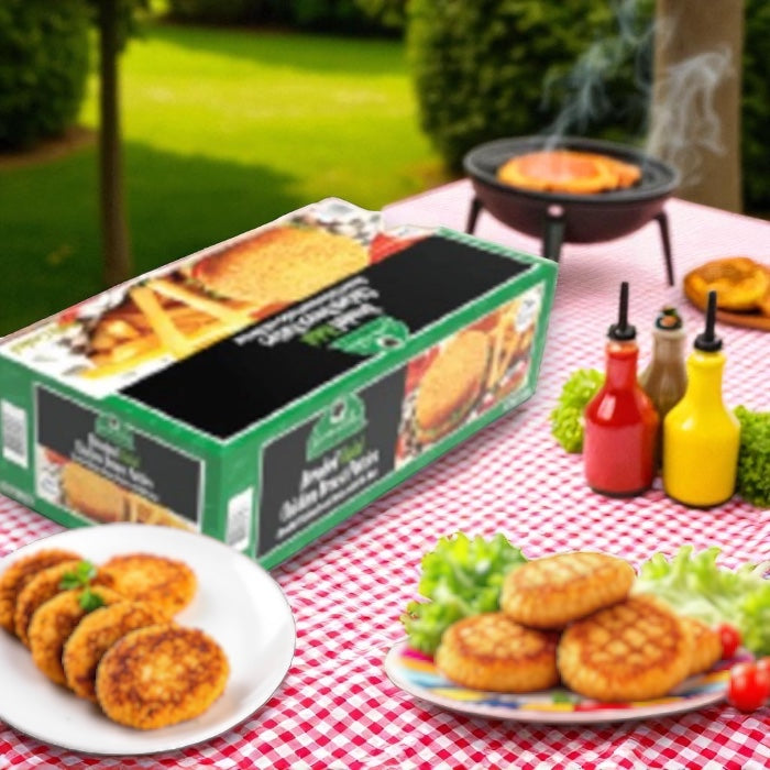 Breaded Halal Chicken Breast Patties, Fully Cooked - 10 lbs