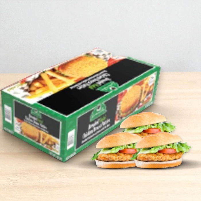 Breaded Halal Chicken Breast Patties, Fully Cooked - 10 lbs