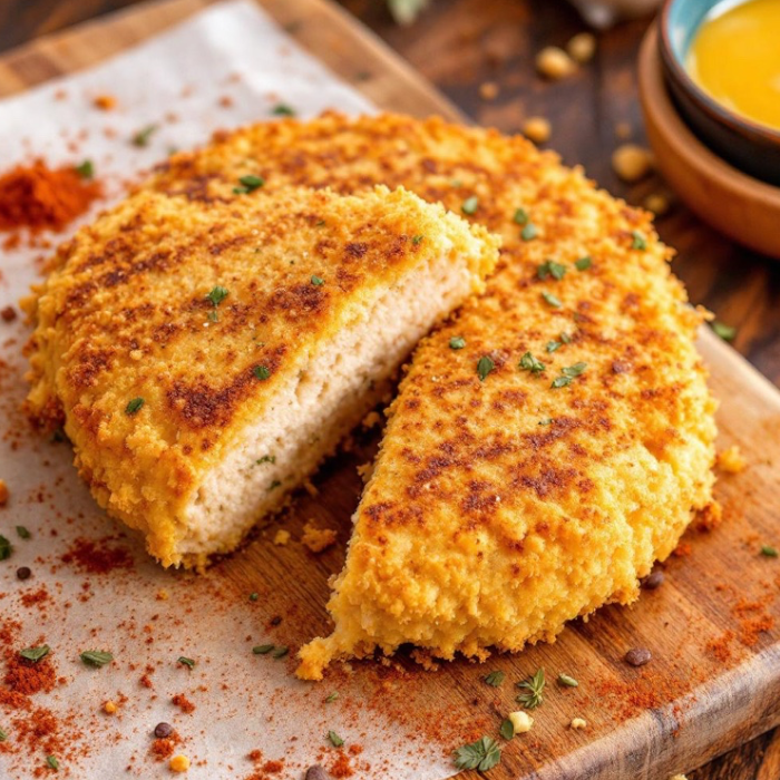 Breaded Halal Chicken Breast Patties, Fully Cooked - 10 lbs