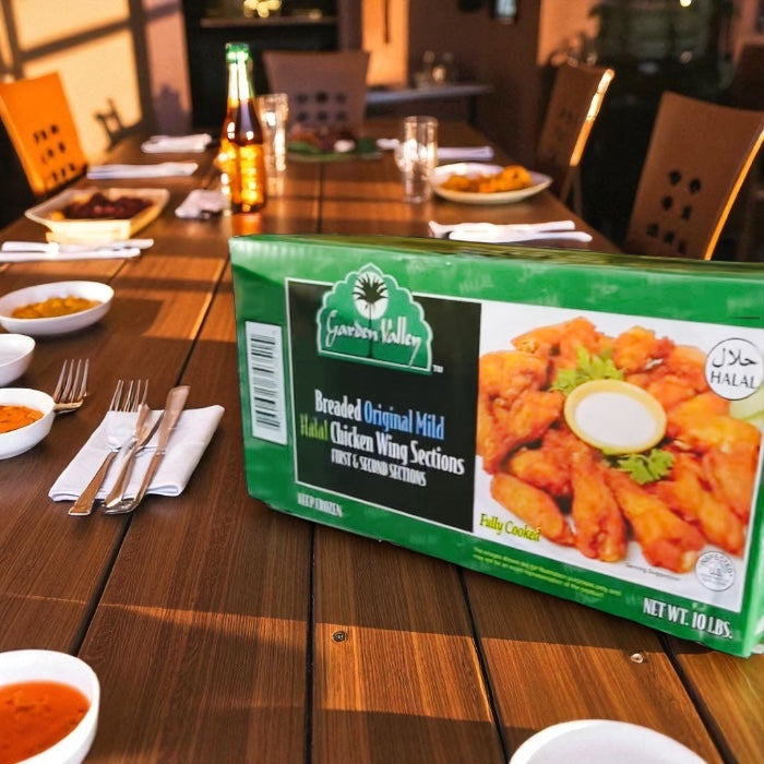 Breaded Original Mild Halal Chicken Wings, Fully Cooked Pack Size: 10 lbs