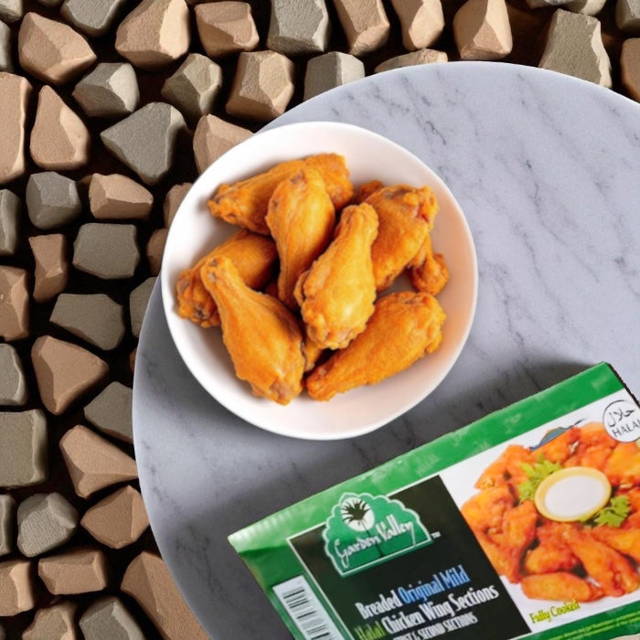 Breaded Original Mild Halal Chicken Wings, Fully Cooked Pack Size: 10 lbs
