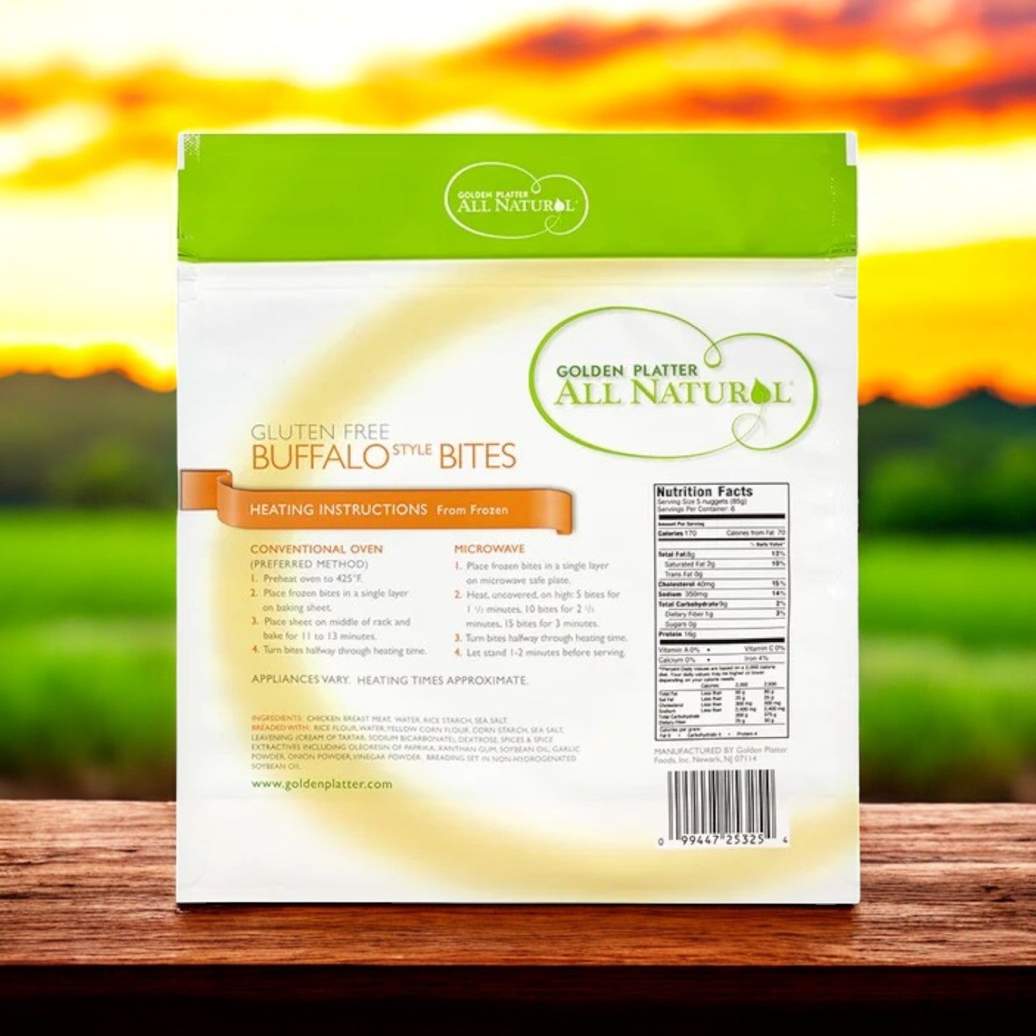 Golden Platter All Natural Gluten Free Buffalo Style Bites-24 Count- 3 Packs