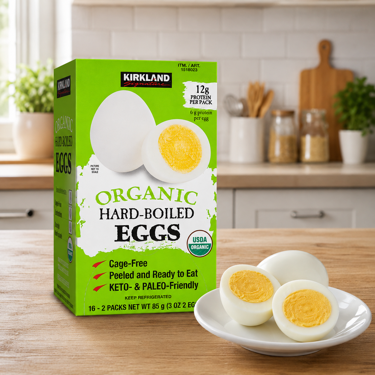 Kirkland Signature Organic Hard-Boiled Eggs β Cage Free, Peeled, 16-Count, 2-Pack