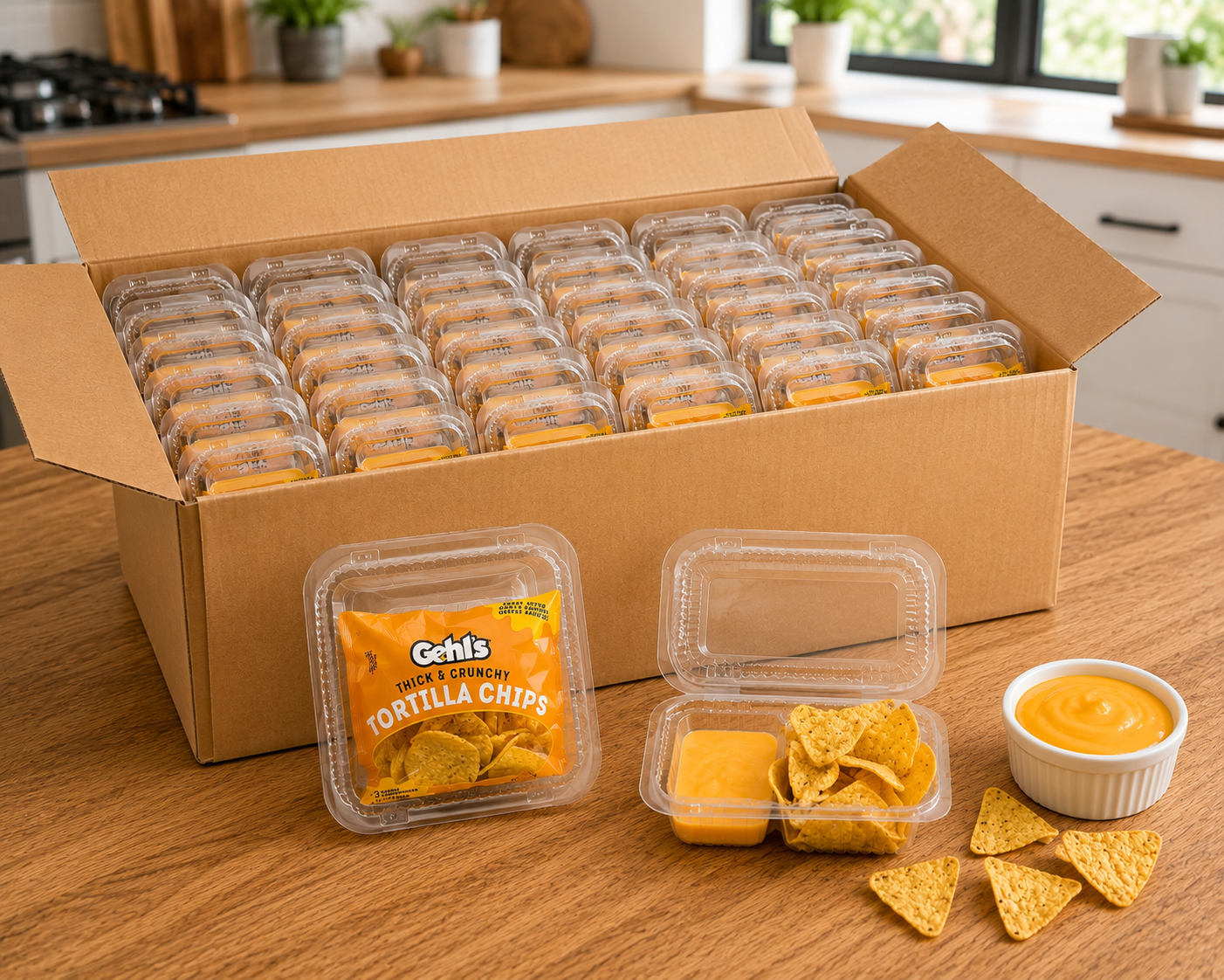Gehl’s Tortilla Chips with Cheese Tray – 3 oz, 30 Count