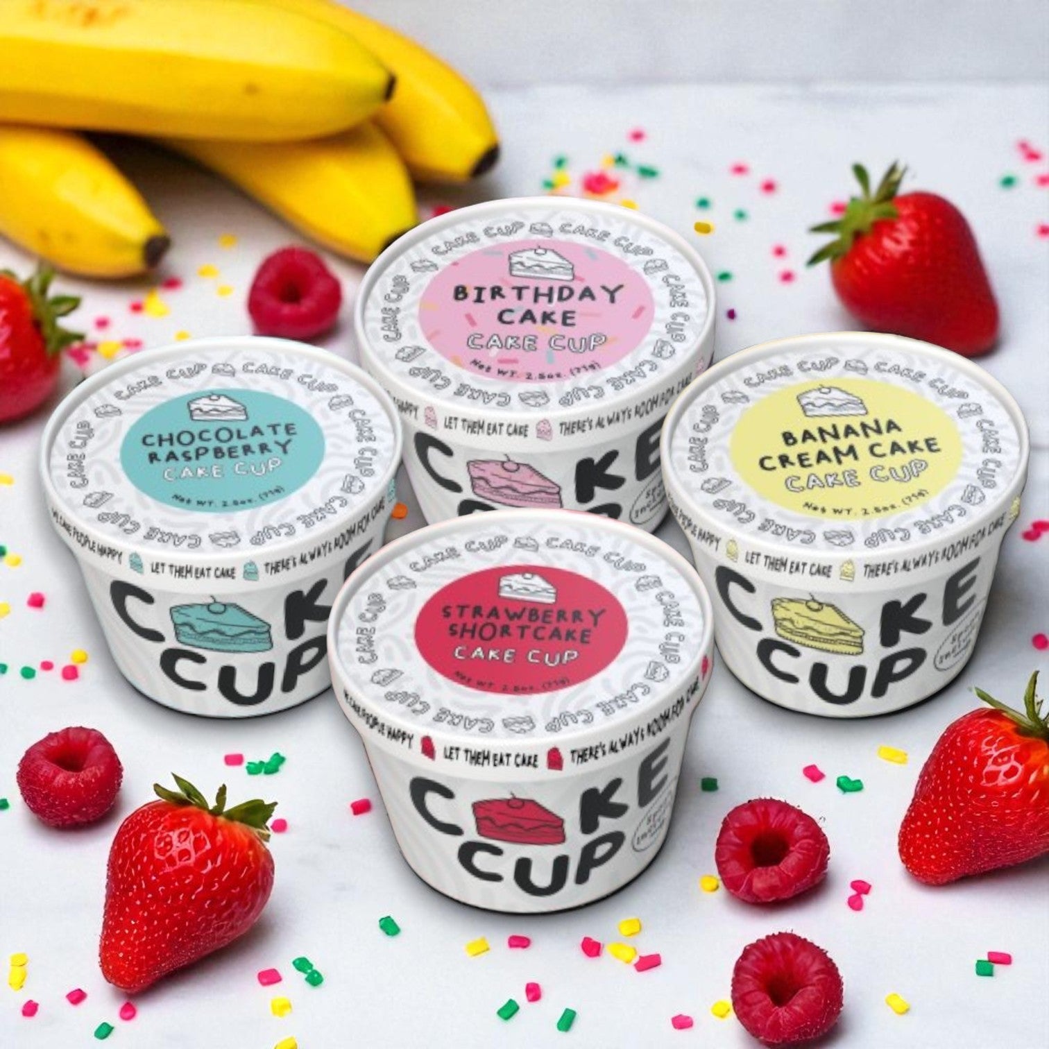 Eat Cup Cake Variety Pack by Eat Cup Cake features 4 delicious 2.5 oz cake cups, each with a spoon—perfect for a convenient dessert anytime.