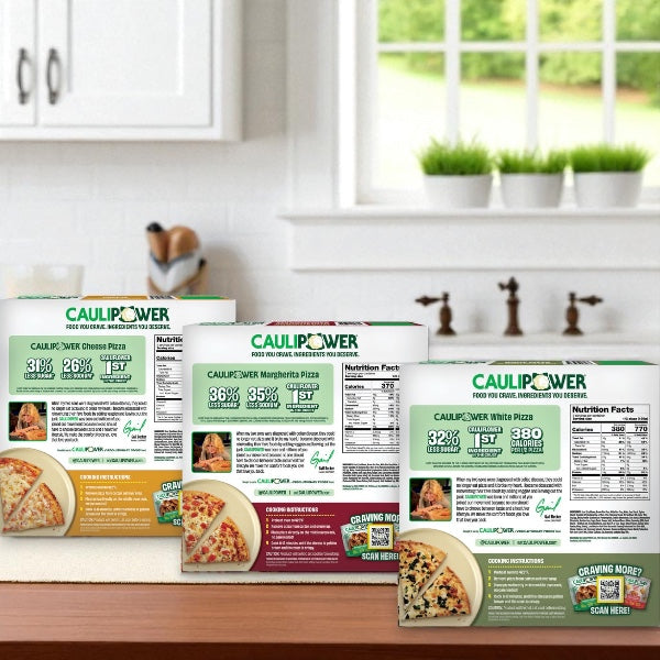 Caulipower Gluten-Free Cauliflower Crust Pizza Bundle, Cheese Lovers, Margherita & White (3 Pizzas)