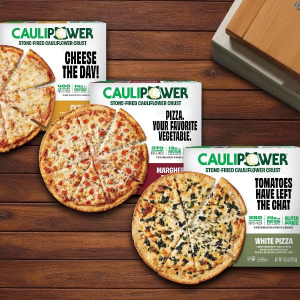 Caulipower Gluten-Free Cauliflower Crust Pizza Bundle, Cheese Lovers, Margherita & White (3 Pizzas)