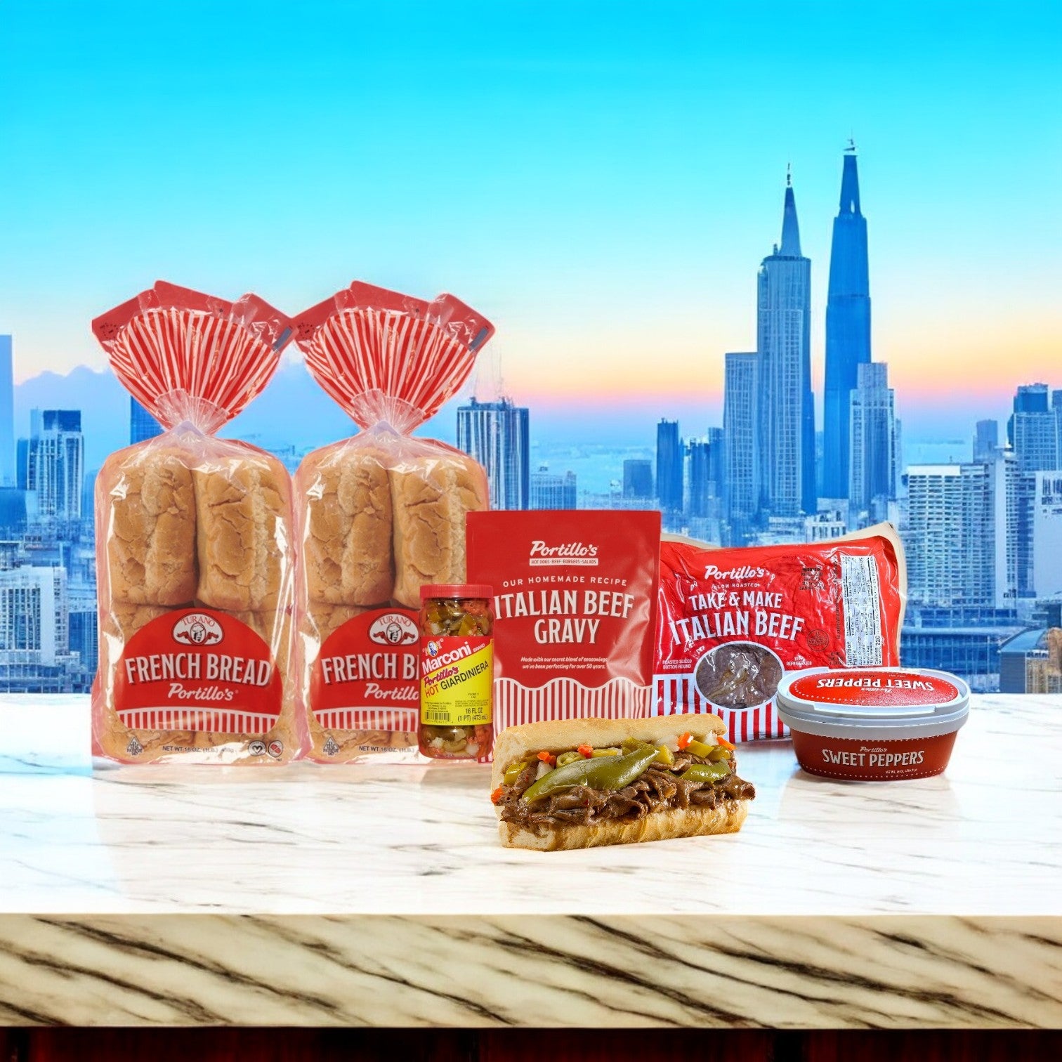 Portillo's 16 Italian Beef Combo & Vienna 16 Pack Hot Dog Kit! Perfect For Parties!