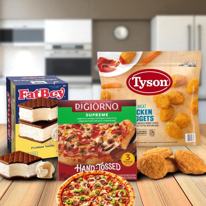 Frozen Pizza, Chicken Nuggets & Ice Cream Sandwiches (Bundle of 3)