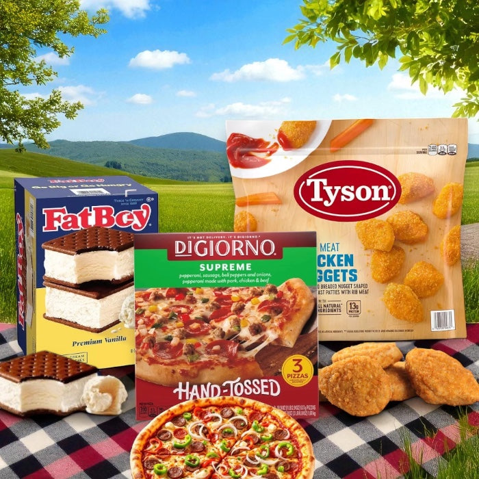 Frozen Pizza, Chicken Nuggets & Ice Cream Sandwiches (Bundle of 3)