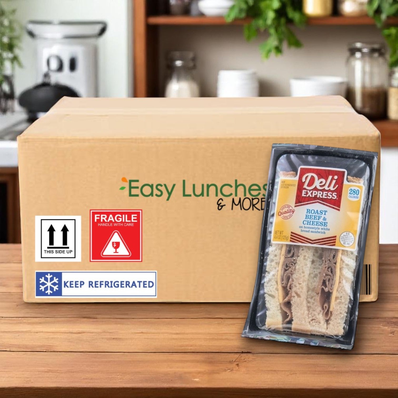 Deli Express Individually Wrapped Roast Beef & Cheese Sandwich – 4.4 oz, 10 Count Case