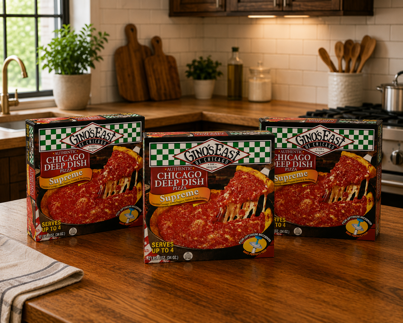 Gino's East Tavern Style Gino's Supreme Pizza, 21.5 oz, 3 Count