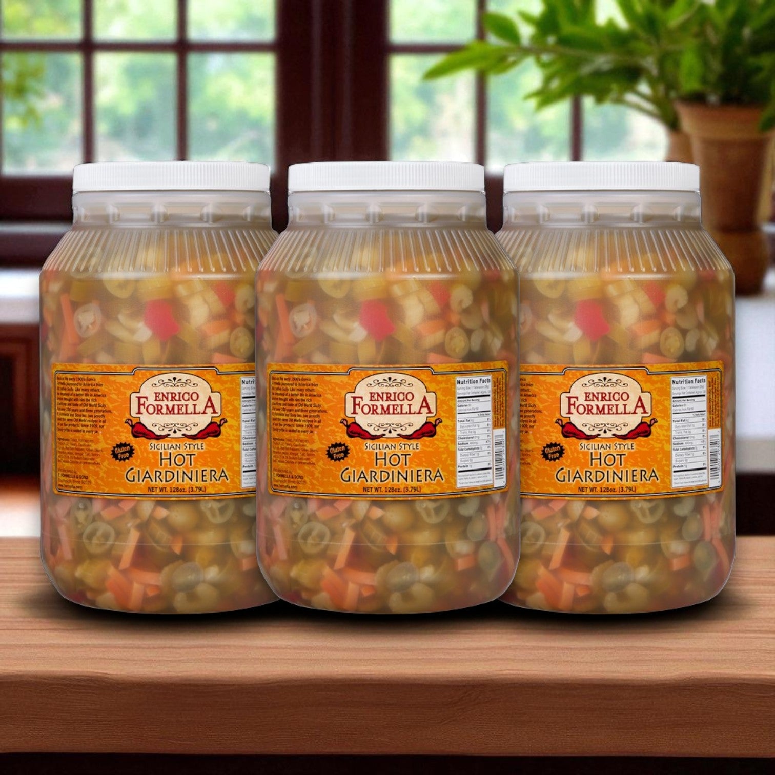 Enrico Formella Hot Giardiniera Pepper – 1 Gal each, 3 Gal Total